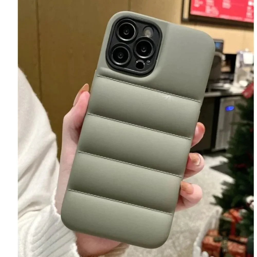 NEW iPhone 13/Pro/Max Plain Puffer Lens Protection iPhone case